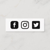 Aangepast Facebook Instagram Twitter Mini Visitekaartje (Voorkant)