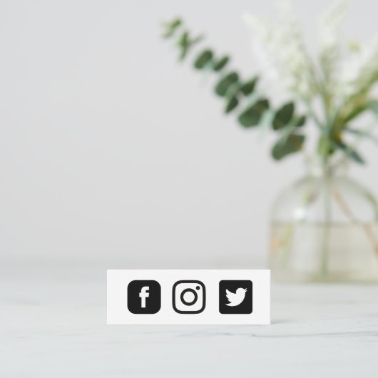 Aangepast Facebook Instagram Twitter Mini Visitekaartje (Staand voorkant)