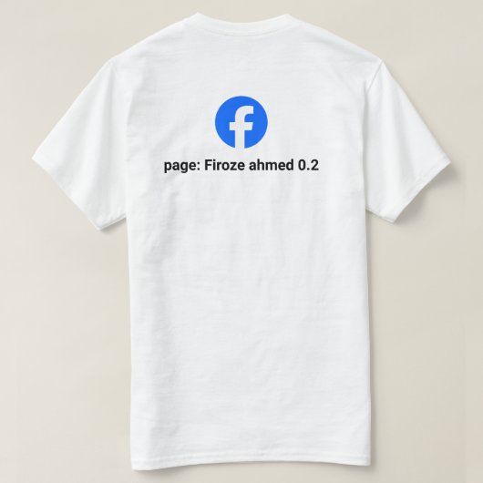 Aangepast Facebook-pagologo en naam personaliseerb T-shirt (Design achterkant)