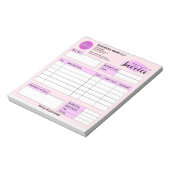 Aangepast factuurformulier met logo, Roze Klein Be Notitieblok (Linkerzijde)