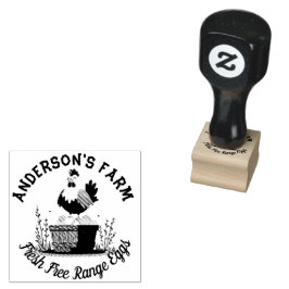 Aangepast Familie Boerderij Verse Eieren Bloemenhe Rubberstempel