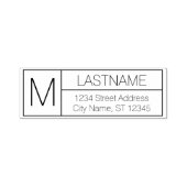 Aangepast familie monogram & retour adres - Modern Zelfinktende Stempel (Design)