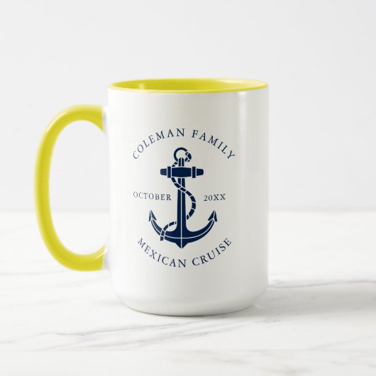 Aangepast familie nautisch bootanker mok (Links)