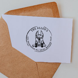 Aangepast familie retouradres Dobermann Rubberstempel