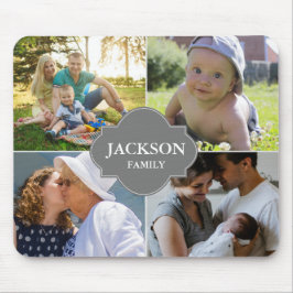 Aangepast familiefoto collage gezinsklok muismat