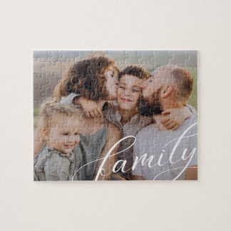 Aangepast familiefotoschrift legpuzzel