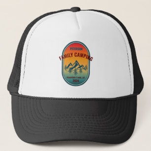 Aangepast familiekamperen vintage zonsondergang av trucker pet