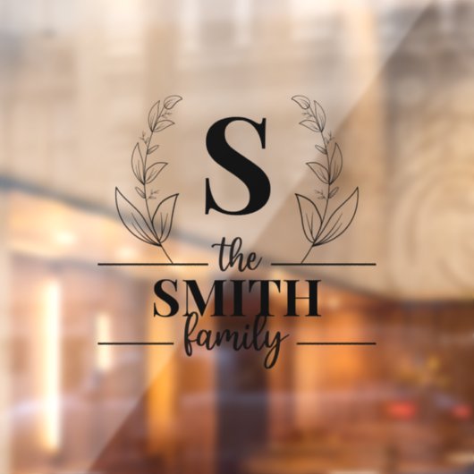 Aangepast familiemonogram raamsticker (Vel 2)