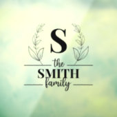 Aangepast familiemonogram raamsticker (Vel 3)