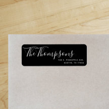 Aangepast familienaam achternaam zwart retouradres