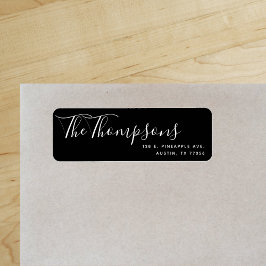 Aangepast familienaam achternaam zwart retouradres etiket