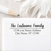 Aangepast familienaam Angeletti Script Return-adre Etiket (Insitu)