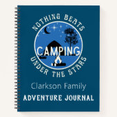 Aangepast familienaam Blauw Camping Log | RV-journ Notitieboek (Voorkant)