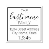 Aangepast familienaam en retouradres - bloei  zelfinktende stempel (Design)