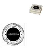 Aangepast familienaam en retouradres rubberstempel (Gestempeld)