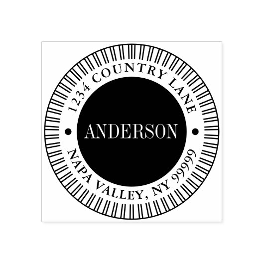 Aangepast familienaam en retouradres rubberstempel (Afrduk)