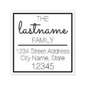 Aangepast familienaam en retouradres - Sacramento Zelfinktende Stempel (Design)