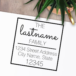 Aangepast familienaam en retouradres - Sacramento Zelfinktende Stempel