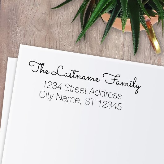 Aangepast familienaam en retouradres - Sacramento Zelfinktende Stempel