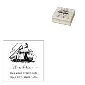 Aangepast familienaam Handtekening Terugkeeradres Rubberstempel (Gestempeld)