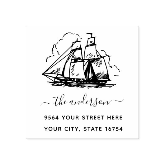 Aangepast familienaam Handtekening Terugkeeradres Rubberstempel (Afrduk)