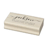 Aangepast familienaam retouradres in script rubberstempel (Stempel)