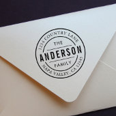 Aangepast familienaam retouradres  zelfinktende stempel