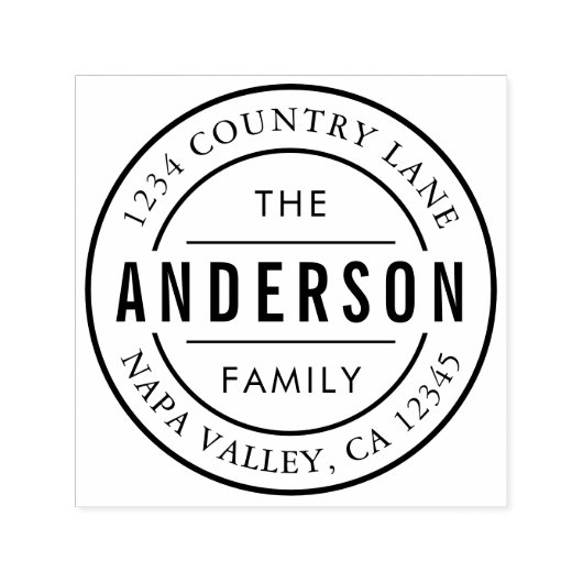 Aangepast familienaam retouradres  zelfinktende stempel (Design)