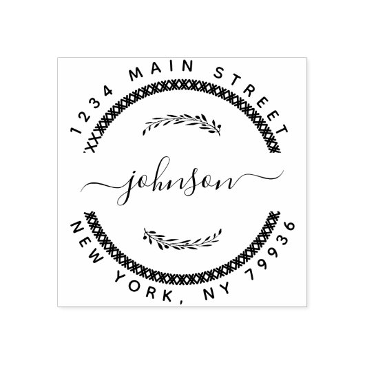 Aangepast familienaam Ronde Return-adres Rubberstempel (Afrduk)