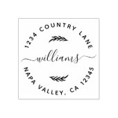 Aangepast familienaam Ronde Return-adres Rubberstempel (Afrduk)