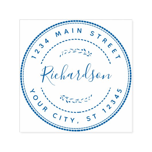 Aangepast familienaam Ronde Return-adres Zelfinktende Stempel (Design)