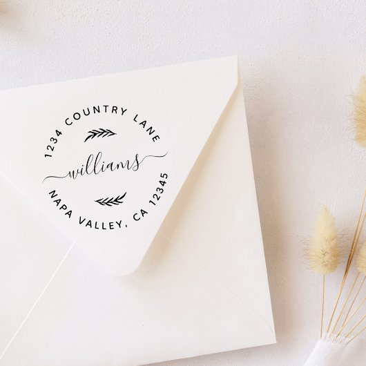 Aangepast familienaam Ronde Return-adres Zelfinktende Stempel