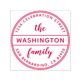 Aangepast familienaam Ronde Return-adres Zelfinktende Stempel