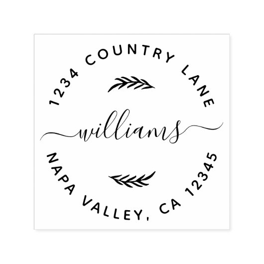 Aangepast familienaam Ronde Return-adres Zelfinktende Stempel (Design)