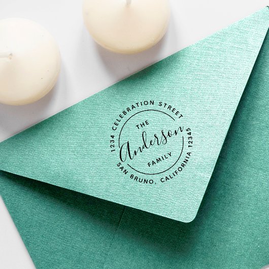 Aangepast familienaam Wooden Return-adres Rubberstempel