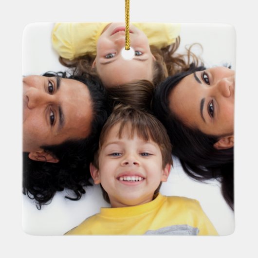 Aangepast FAMILIESCHERM 2-fototoetsenbord Keramisch Ornament (Achterkant)