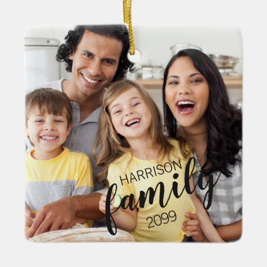 Aangepast FAMILIESCHERM 2-fototoetsenbord Keramisch Ornament (Voorkant)