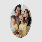 Aangepast FAMILY Gold Script 2 Photo Keepomwille O Ornament (voorkant)