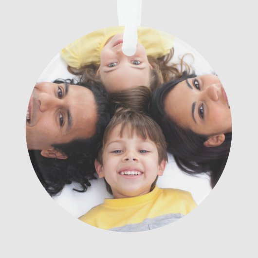 Aangepast FAMILY Gold Script 2 Photo Keepomwille O Ornament (achterkant)