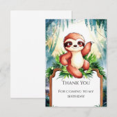 Aangepast Fantasievol Luiaard Verjaardag Bedankkaart (Voorkant / Achterkant)