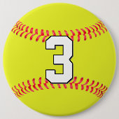 Aangepast Fastpitch Softbal Speler Rugnummer Ronde Button 6,0 Cm (Voorkant)