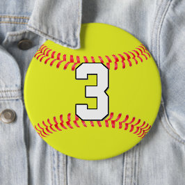 Aangepast Fastpitch Softbal Speler Rugnummer Ronde Button 6,0 Cm