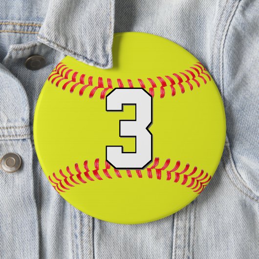 Aangepast Fastpitch Softbal Speler Rugnummer Ronde Button 6,0 Cm (In situ)
