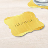 Aangepast Faux Gold Elegant Moderne Sjabloon Squar Kartonnen Onderzetters (Gekanteld)