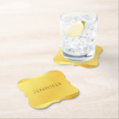 Aangepast Faux Gold Elegant Moderne Sjabloon Squar Kartonnen Onderzetters (Insitu)