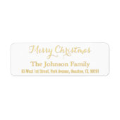 Aangepast Faux Gold Merry-kerstretouradres Etiket (Voorkant)
