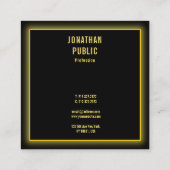 Aangepast Faux Gold Modern Professional Elegant Bl Vierkante Visitekaartje (Achterkant)