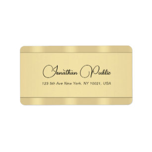 Aangepast Faux Gold Modern Typografie Adres Etiket