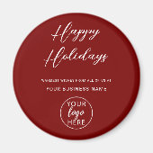Aangepast Festive Rode Zakelijk Logo Magneet (Voorkant)