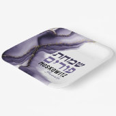 Aangepast fijn Paarse Waterverf Agate Square Papieren Bordje (Gebogen)